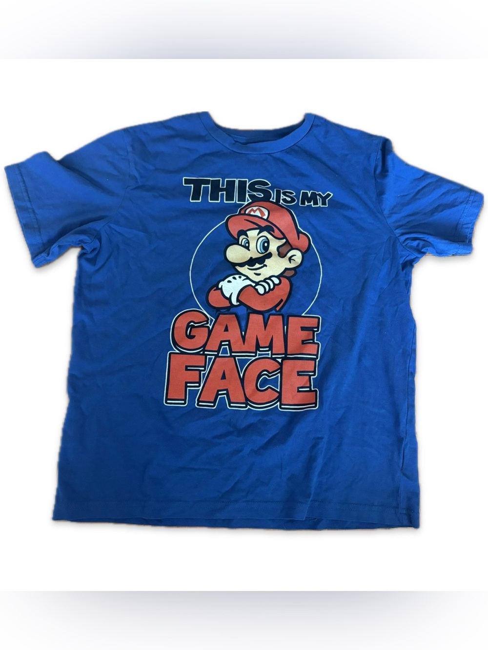 2 for $20 - Nintendo Super Mario Game Face Graphic T-Shirt Blue XL 2017